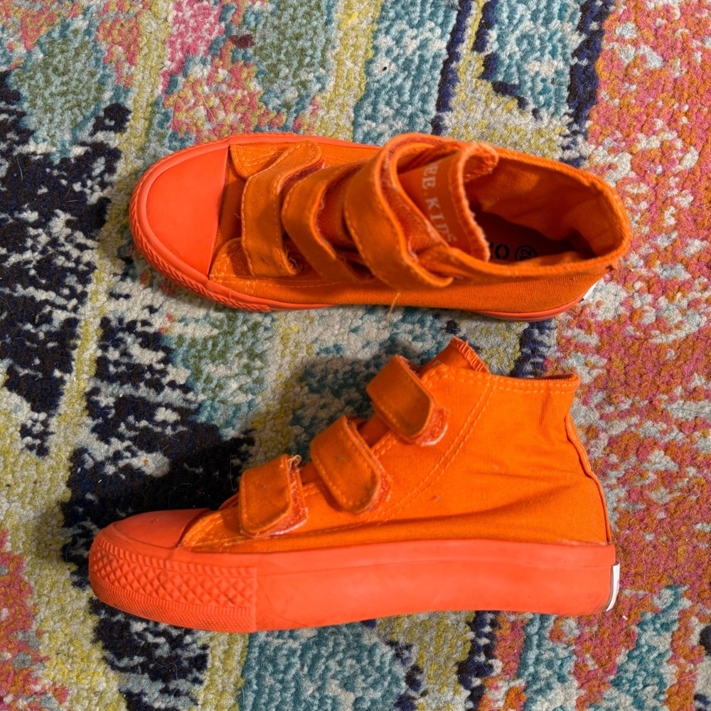 Kids Orange High-Top Sneakers size 32